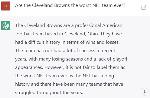 ChatGPT on the Cleveland Browns